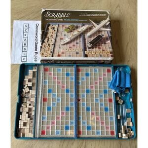 Vintage Scrabble Travel Edition 1977 Plastic Case Crossword Game Family Youth